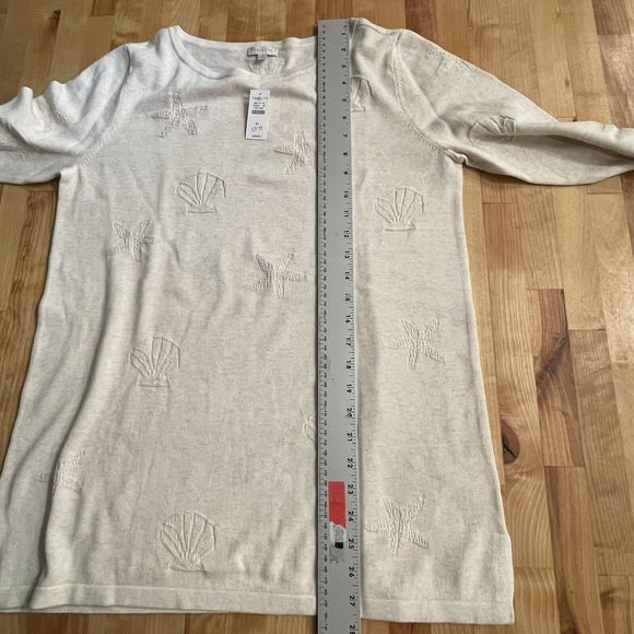 Talbots Sweater Lightweight 3/4 Sleeve Sea Shells Women’s Medium NWT - Picture 12 of 14